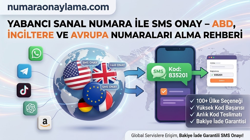 Yabancı Sanal Numara ile SMS Onay – ABD, İngiltere ve Avrupa Numaraları Alma Guide
