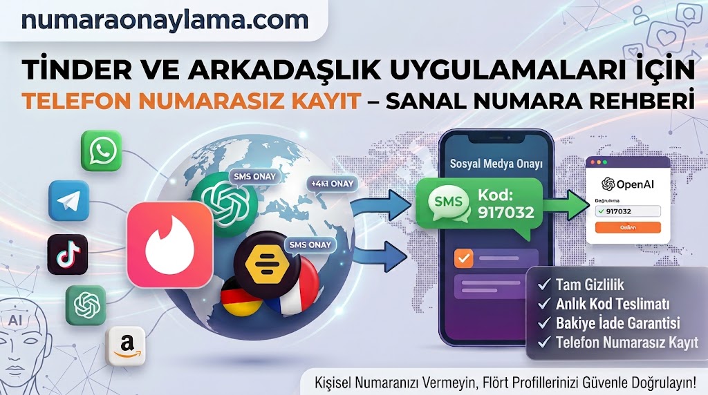Tinder ve Arkadaşlık Uygulamaları İçin Telefon Numarasız Kayıt