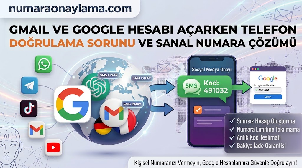 Gmail ve Google Hesabı Açarken Telefon Doğrulama Arama Sorunu ve Sanal Numara Çözümü