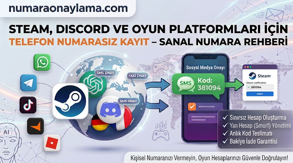 Steam, Discord ve Oyun Platformları İçin Telefon Numarasız Kayıt