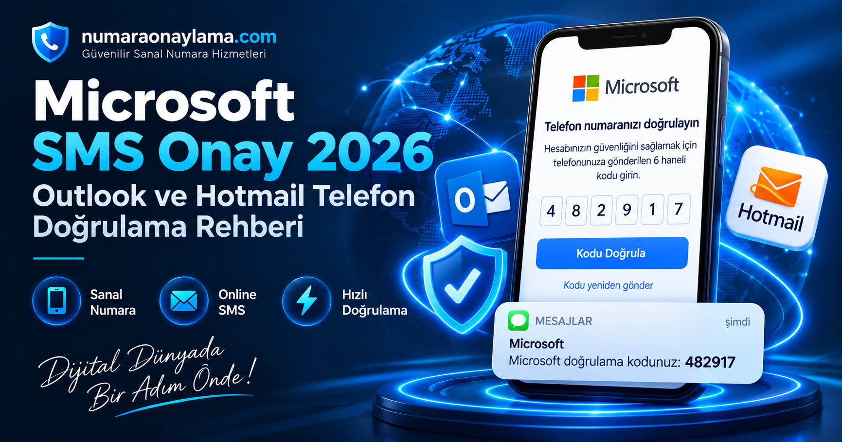 Microsoft SMS Onay 2026 | Outlook Sanal Numara