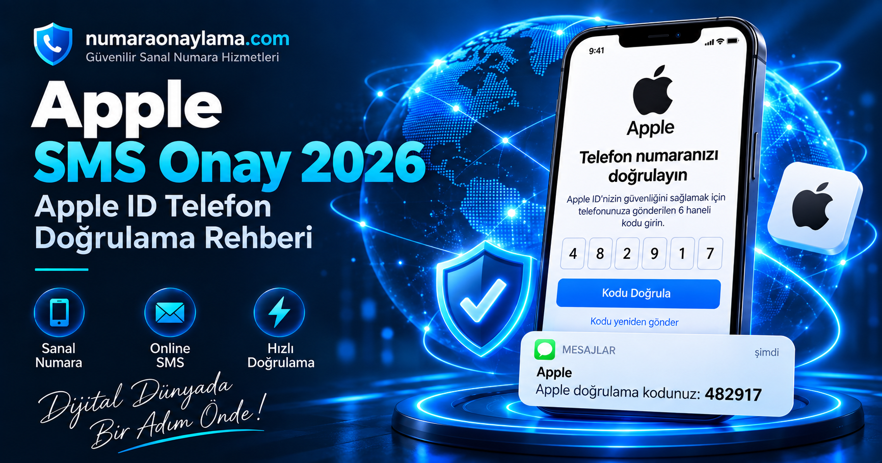 Apple SMS Onay 2026 | Apple ID Telefon Doğrulama
