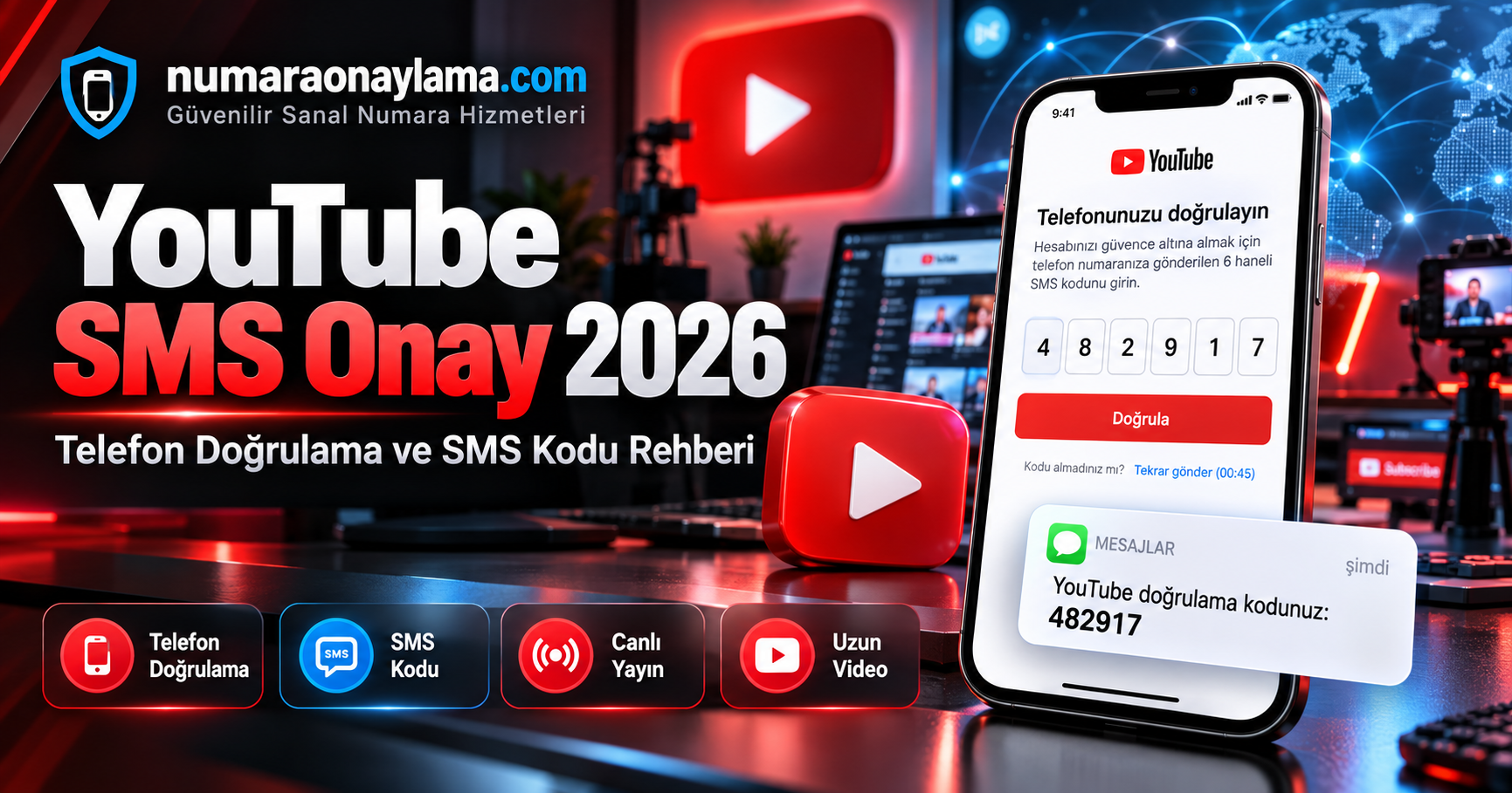 YouTube SMS Onay 2026 | Telefon Doğrulama Rehberi